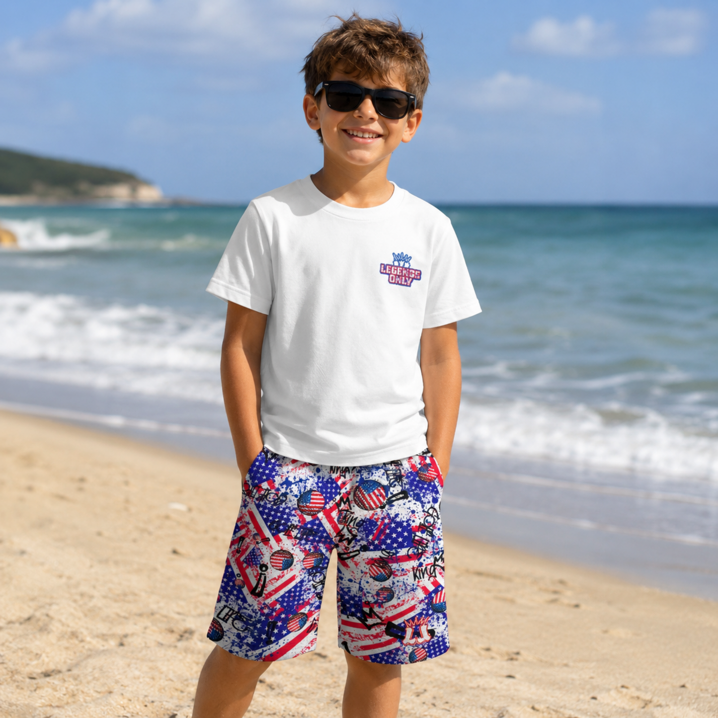 Youth T-Shirt and Shorts Mesh Set, Golf Design