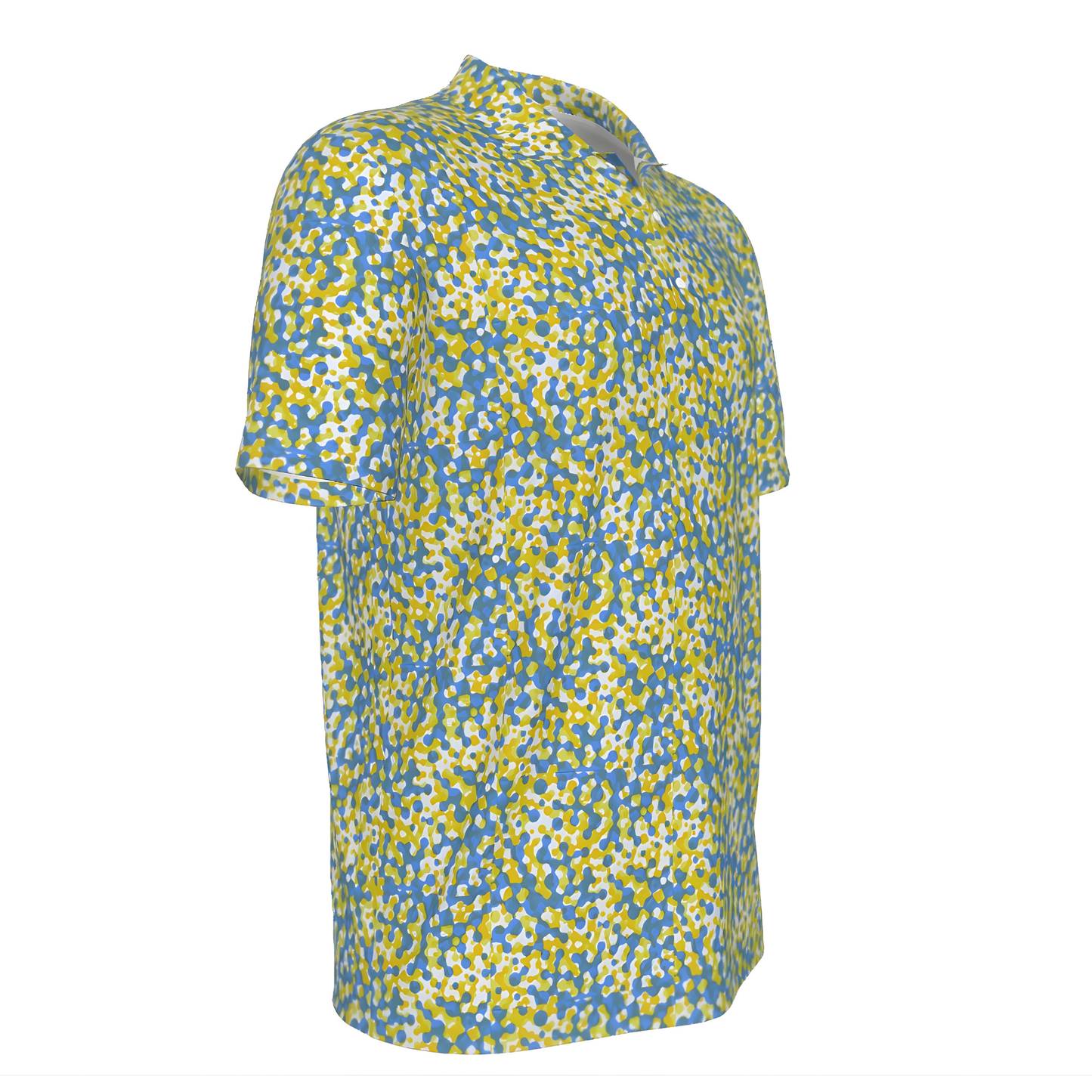 Men's Yellow and Blue UV Protection Polo Shirt