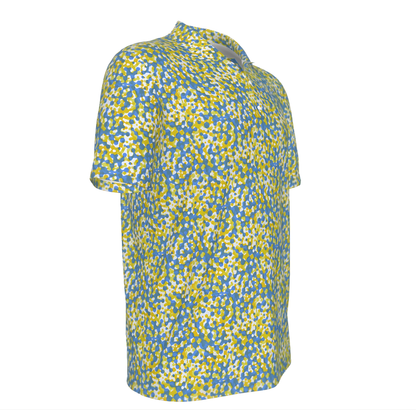 Men's Yellow and Blue UV Protection Polo Shirt