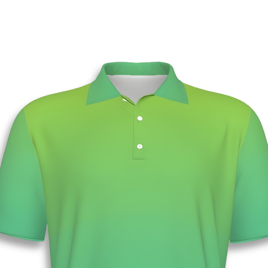 Men's Gradient Green UV Protected Polo Shirt