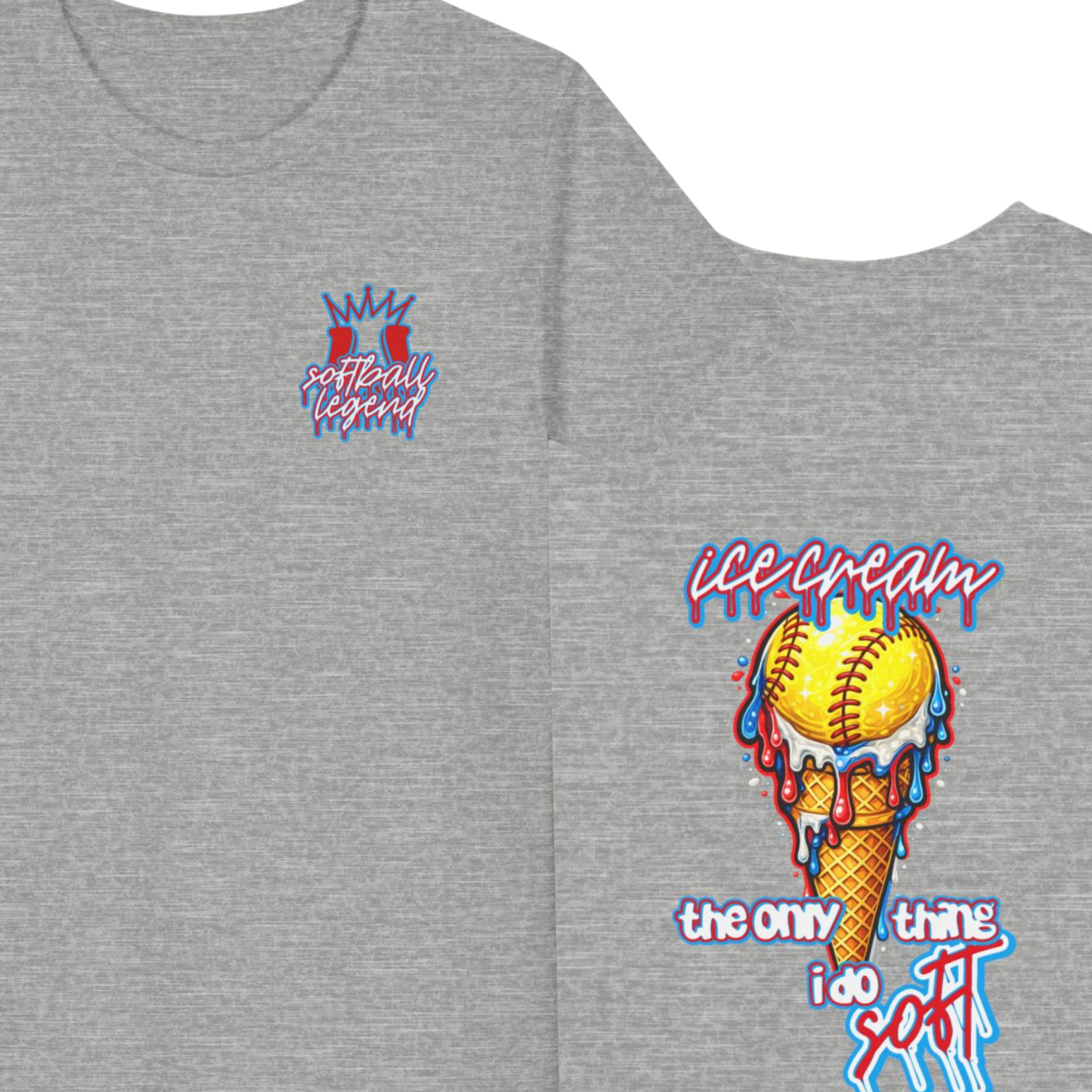 Youth Softball Ice Cream Drip T-Shirt