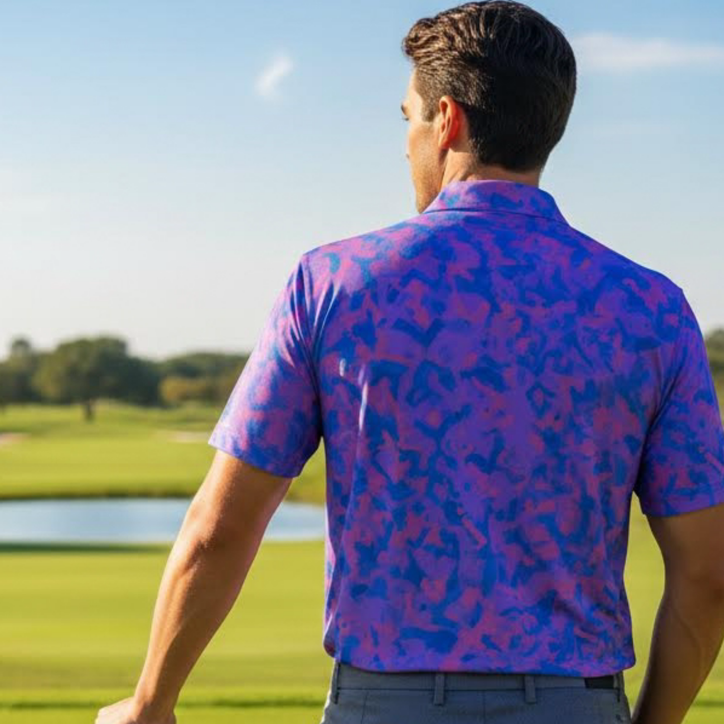 Men's Kaleidoscope Pattern UV Protection Polo Shirt