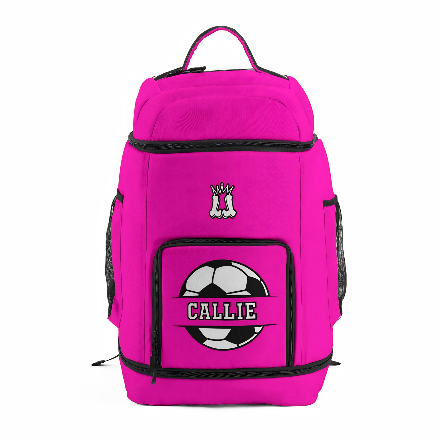 Personalized Soccer Sports Bag, Bright Pink