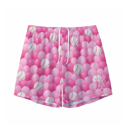 Teen and Adult Baseball and Bubbles Mesh Shorts