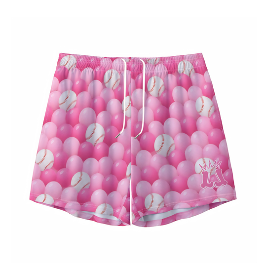 Teen and Adult Baseball and Bubbles Mesh Shorts