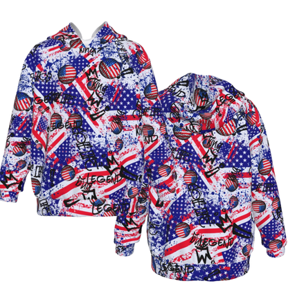 Kid's Patriotic Golf Graffiti Hoodie