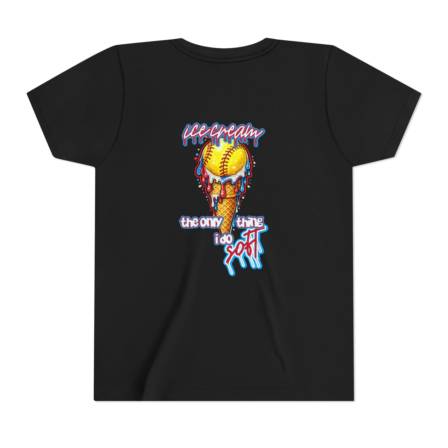 Youth Softball Ice Cream Drip T-Shirt