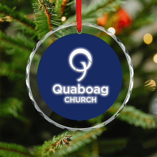Quaboag Church Round Glass Christmas Tree Ornament