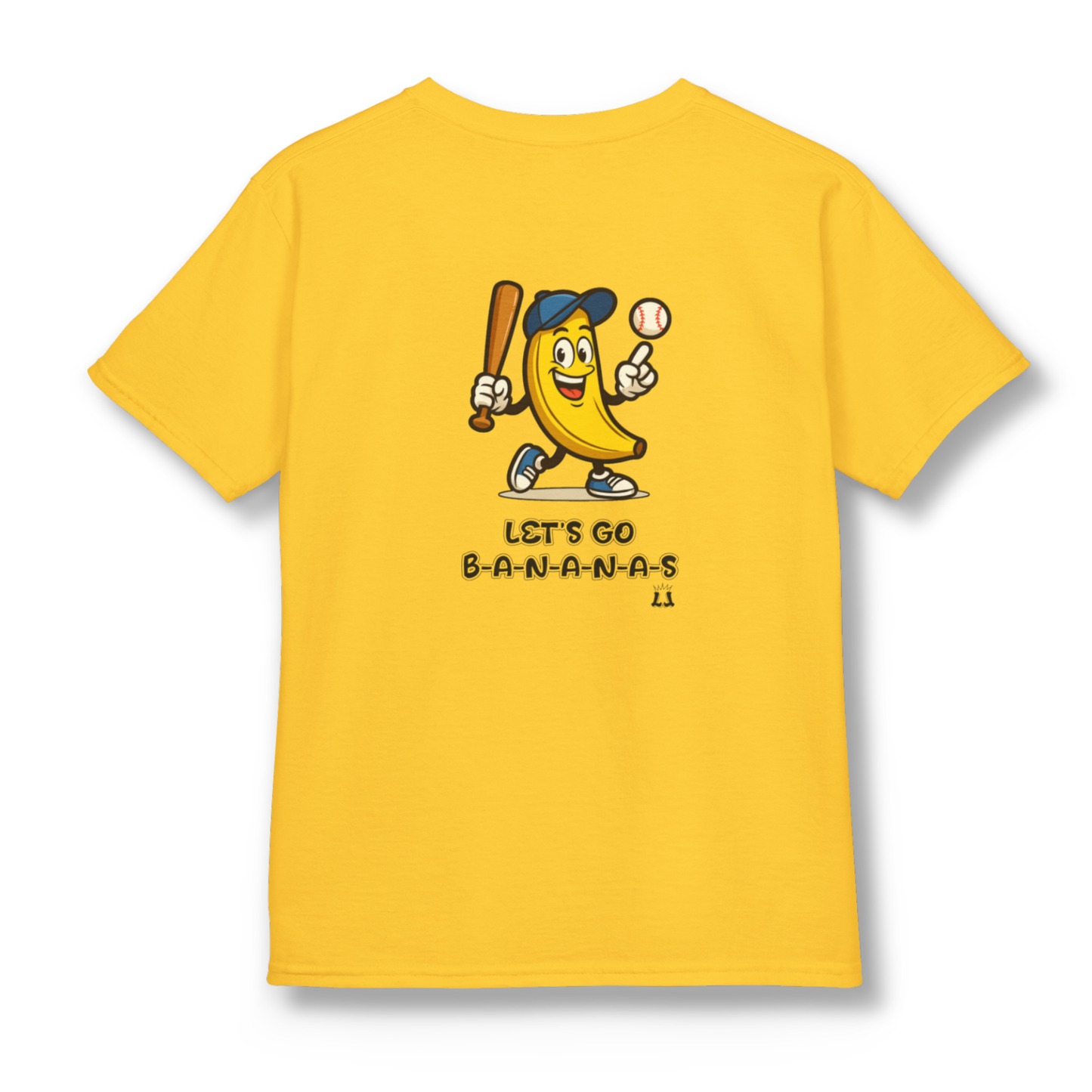 Youth Gildan Unisex Baseball Goes Bananas T-Shirt: Funny Graphic Tee