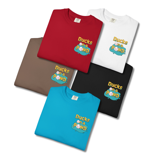 Adult Unisex Ducks in a Pond Baseball T-Shirt