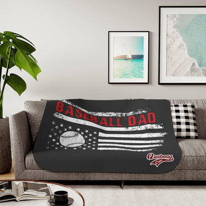 Quaboag Baseball Dad Flag Sherpa Blanket