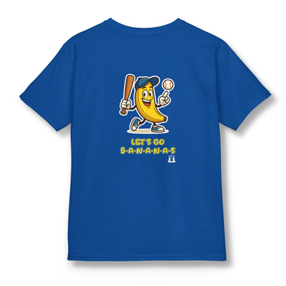 Youth Gildan Unisex Baseball Goes Bananas T-Shirt: Funny Graphic Tee