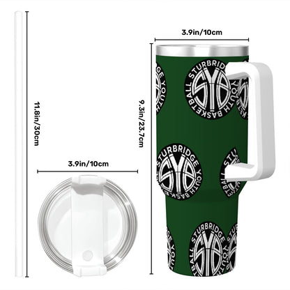 40oz SYB Travel Coffee Mug with Handle and Straw (Green)