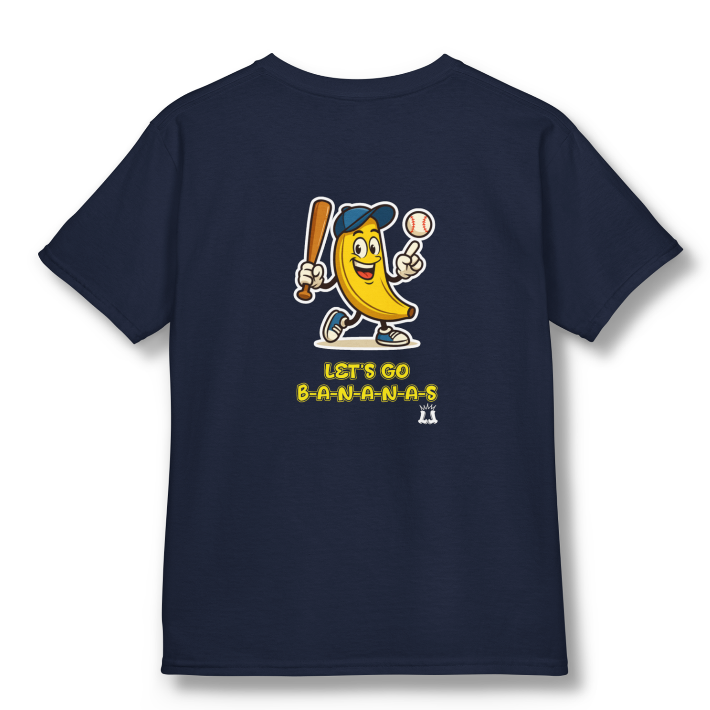 Youth Gildan Unisex Baseball Goes Bananas T-Shirt: Funny Graphic Tee