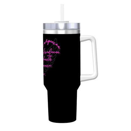 'Wings of Faith' Travel Coffee Mug with Handle and Straw (40oz)