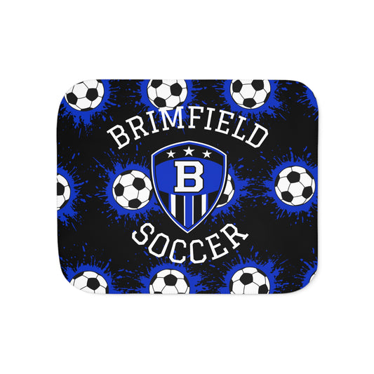 Brimfield Soccer Sherpa Fleece Blanket- Splash Design