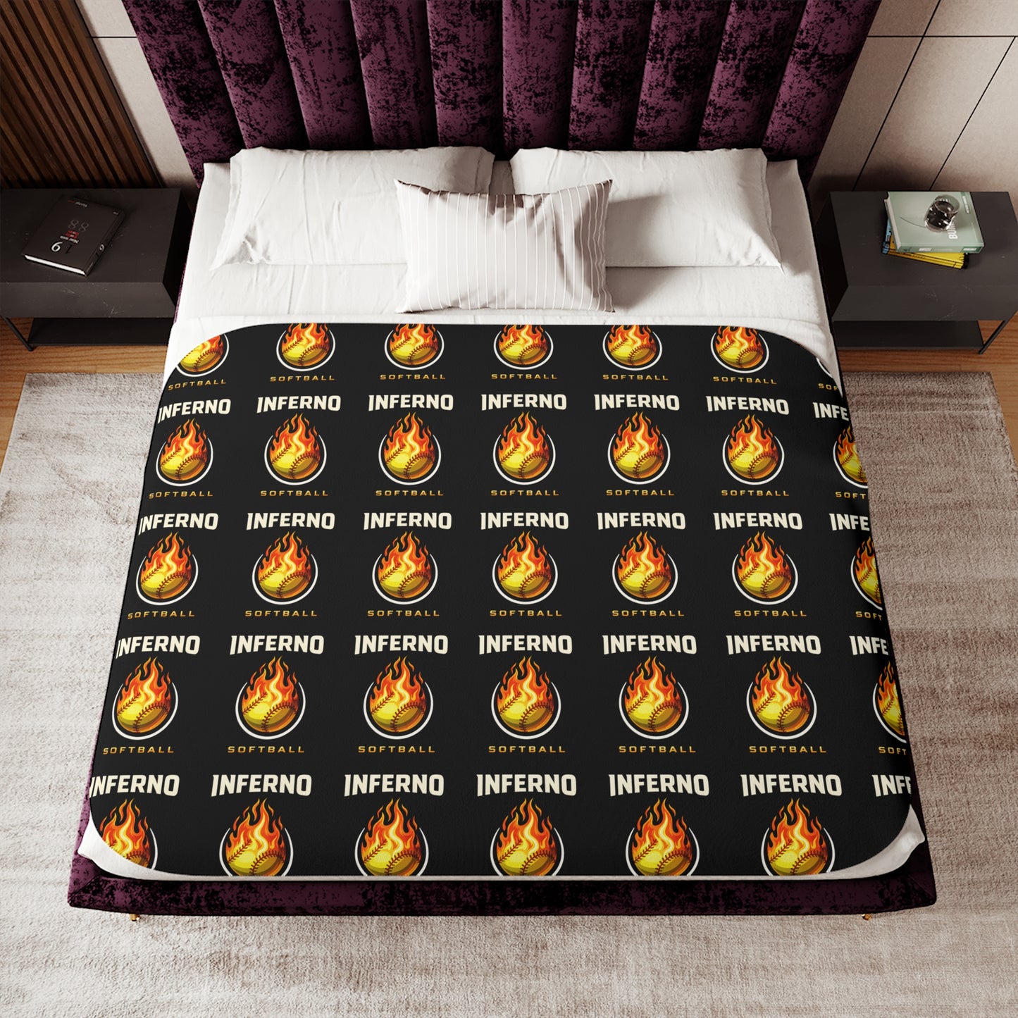 Brimfield Inferno Softball Sherpa Fleece Blanket