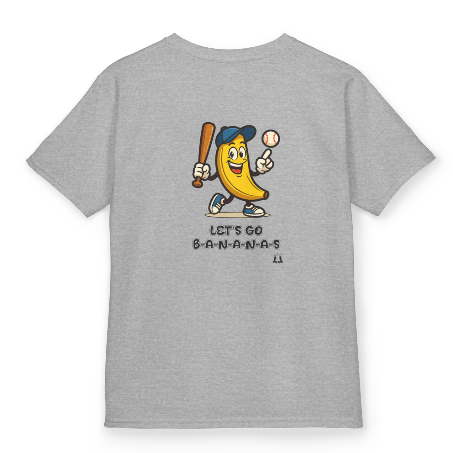 Youth Gildan Unisex Baseball Goes Bananas T-Shirt: Funny Graphic Tee