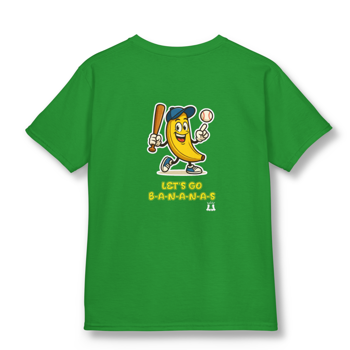 Youth Gildan Unisex Baseball Goes Bananas T-Shirt: Funny Graphic Tee