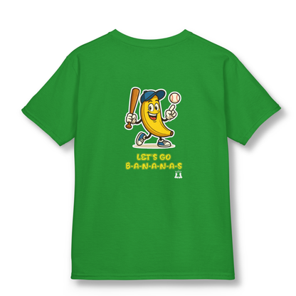 Youth Gildan Unisex Baseball Goes Bananas T-Shirt: Funny Graphic Tee