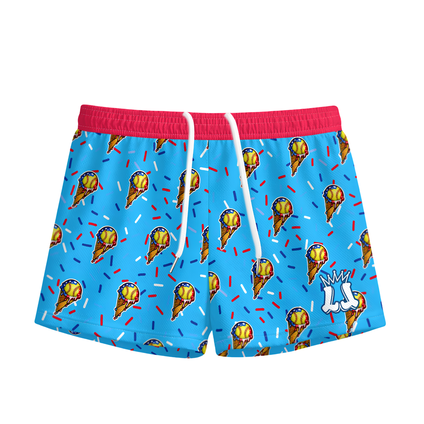 Youth Softball Ice Cream Drip Mesh Shorts