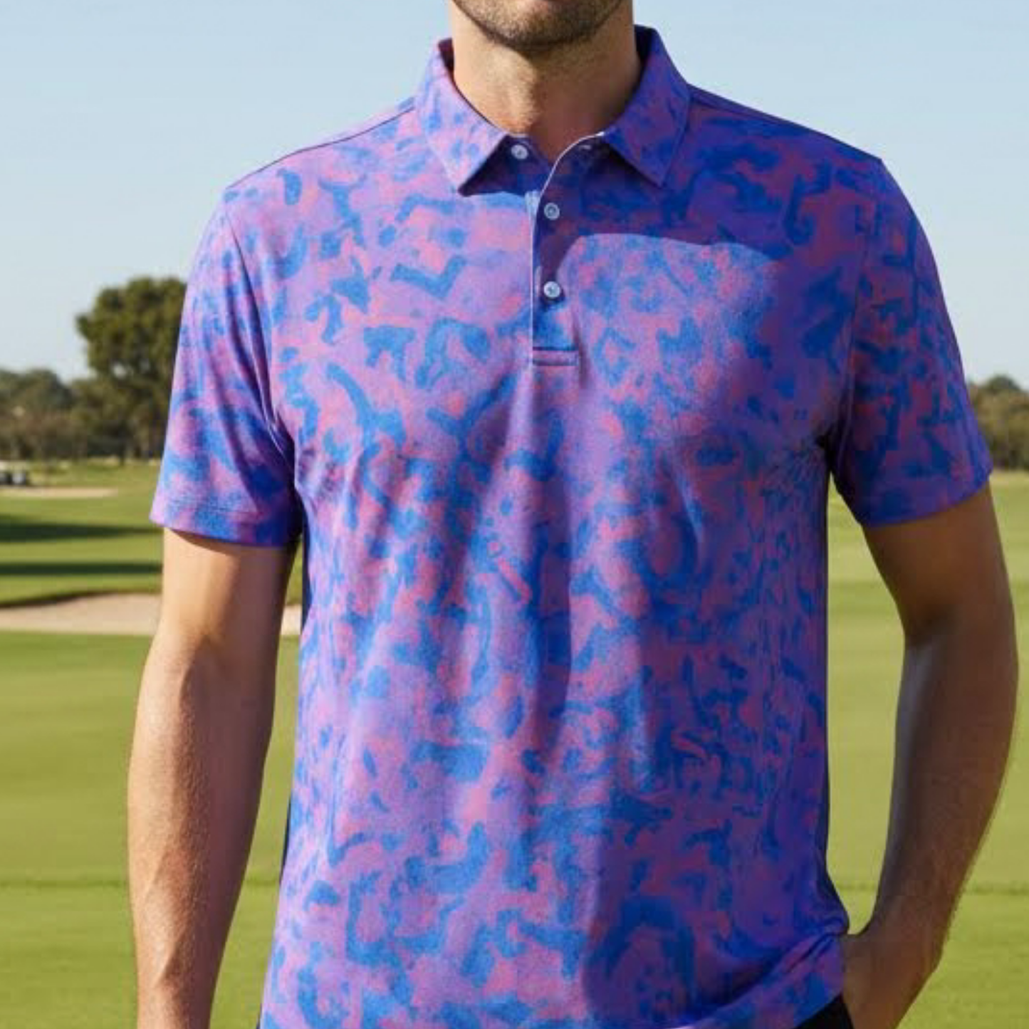 Men's Kaleidoscope Pattern UV Protection Polo Shirt