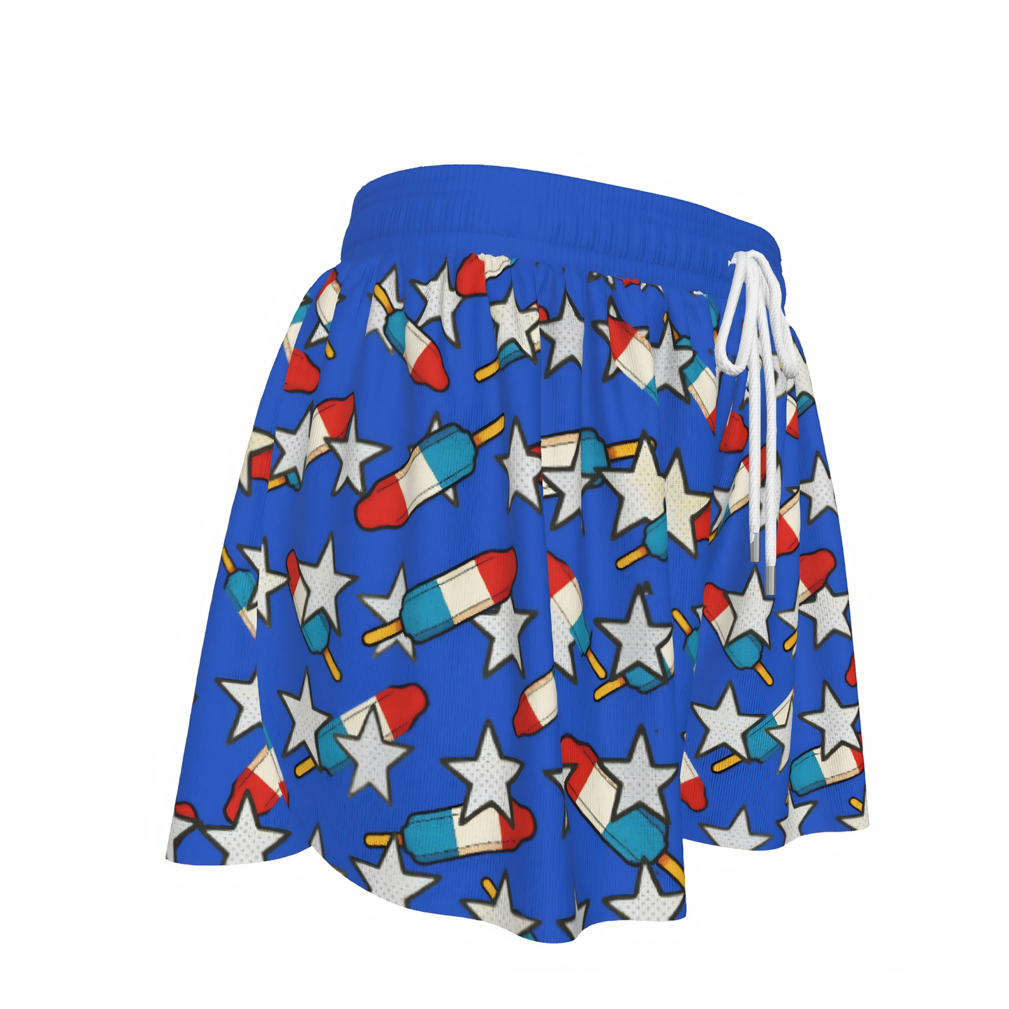 Girls Patriotic Stars and Popsicles Athletic Butterfly Shorts