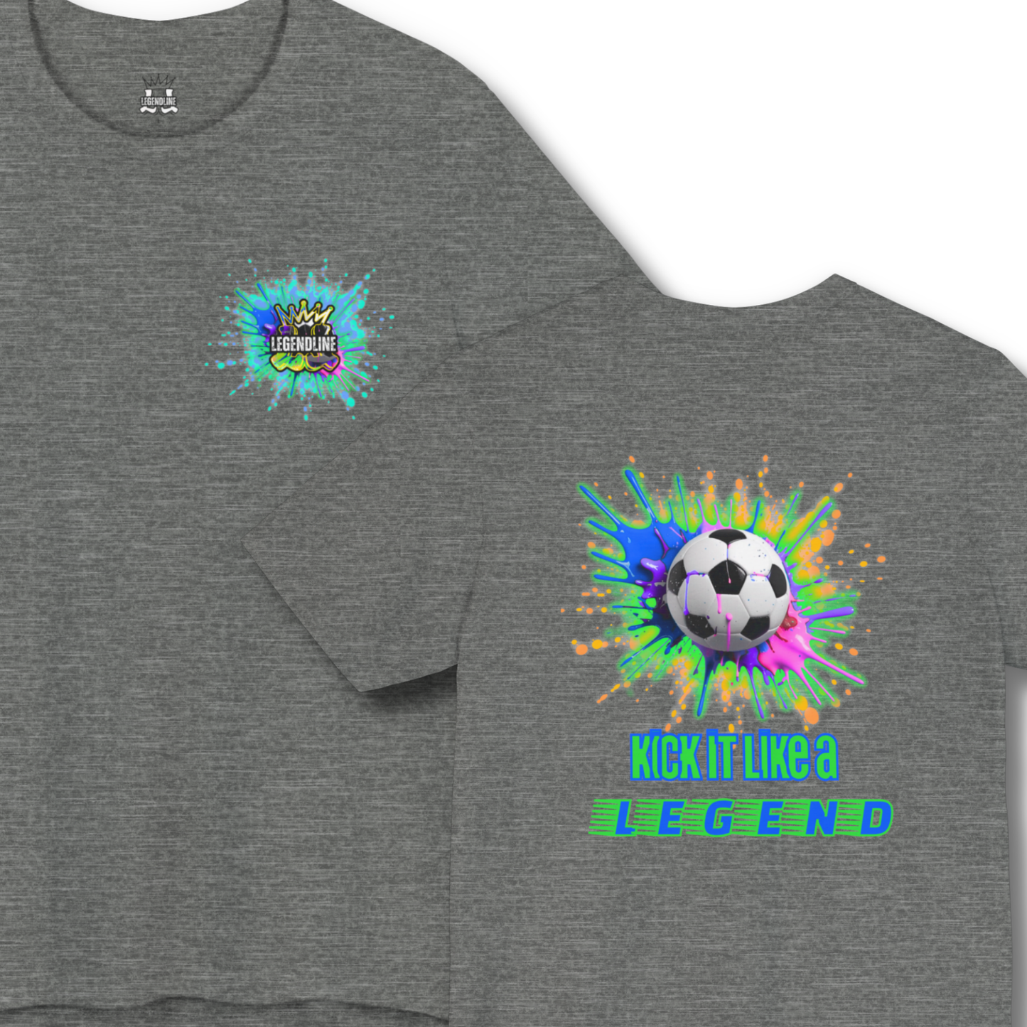 Adult Unisex Soccer T-Shirt: Paint Splash Soccer