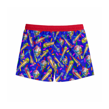 Youth Baseball Mesh Shorts, Ice Cream Drip Blue Edition