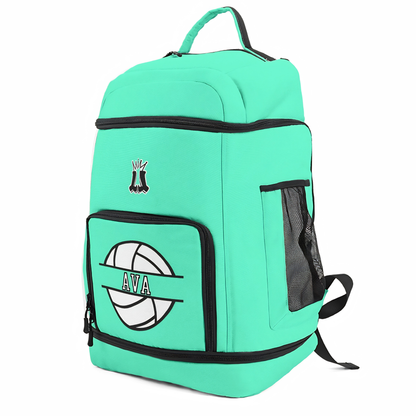 Large Custom Volleyball Sports Bag, Personalized Teal Edition