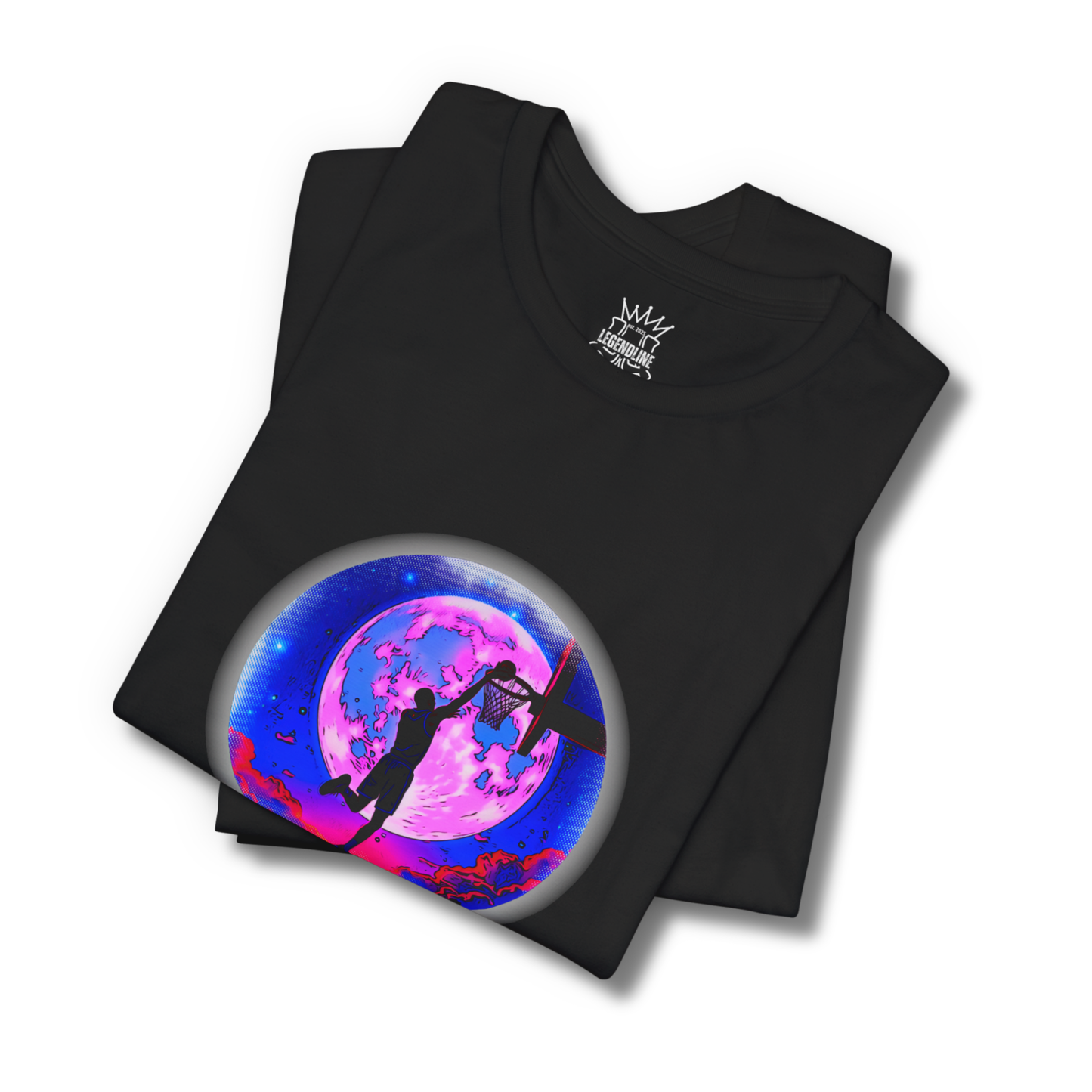Adult Unisex Basketball T-Shirt: Over the Moon