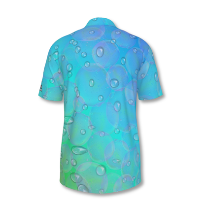 Men's UV Protection Polo Shirt, Gradient Raindrop Design