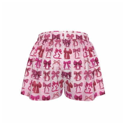 Women's Coquette Pink Bow Design Butterfly Shorts
