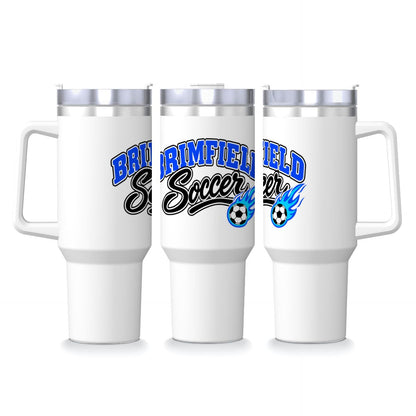Brimfield Soccer Travel Mug with Handle and Straw (40oz)