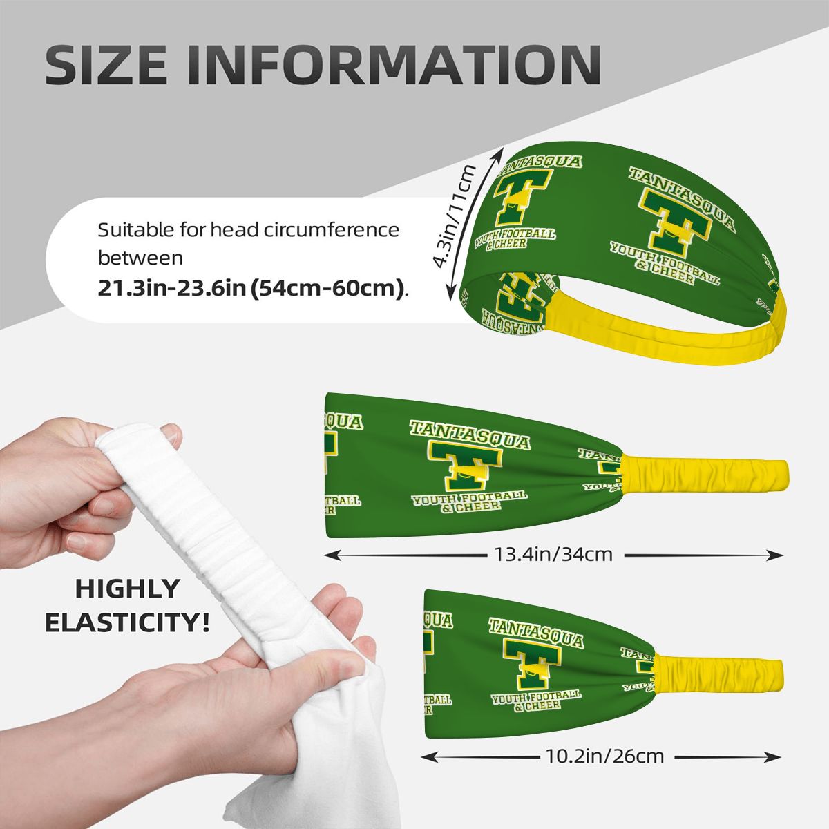 TYFC Elastic Sports Headband (TYFC Green/Yellow)