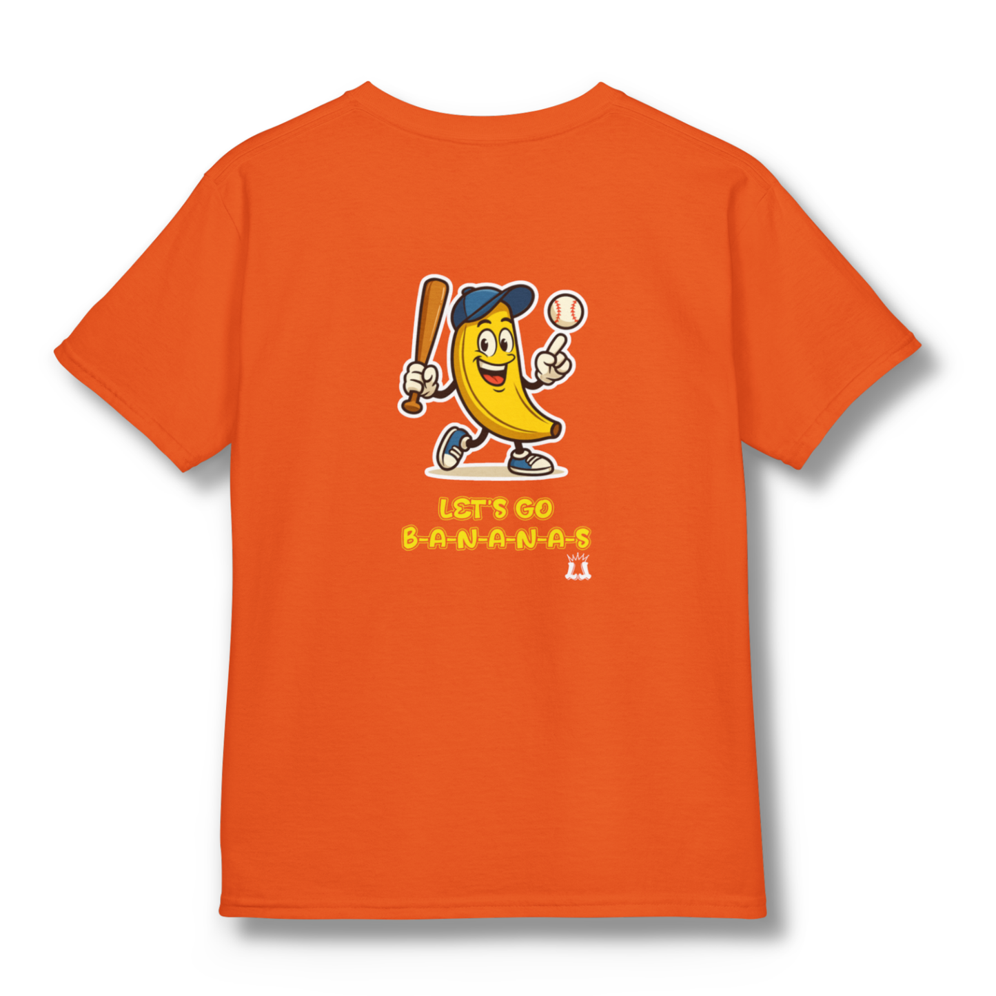 Youth Gildan Unisex Baseball Goes Bananas T-Shirt: Funny Graphic Tee