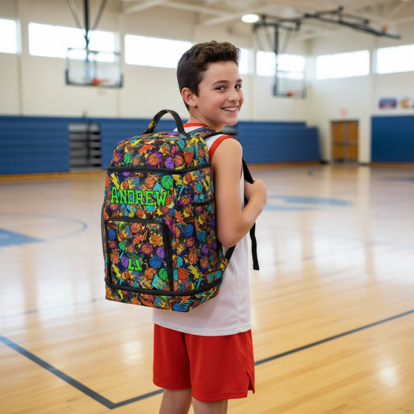 Personalized Large Multifunctional Basketball Sports Bag, Pop Art Edition