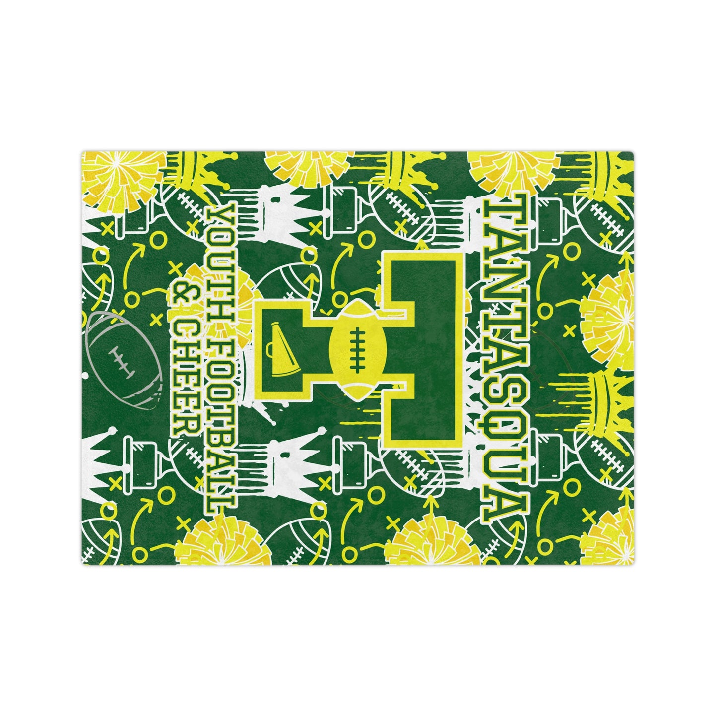 TYFC Minky Plush Blanket - Dripping Crowns Green