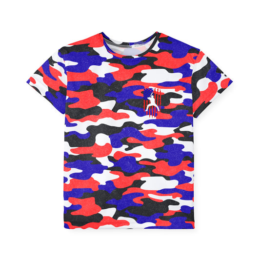 Kids Baseball American Flag Distressed Camo Sport Jersey T-Shirt