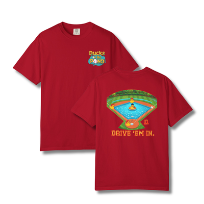 Adult Unisex Ducks on the Pond Baseball T-Shirt - Comfort Colors®