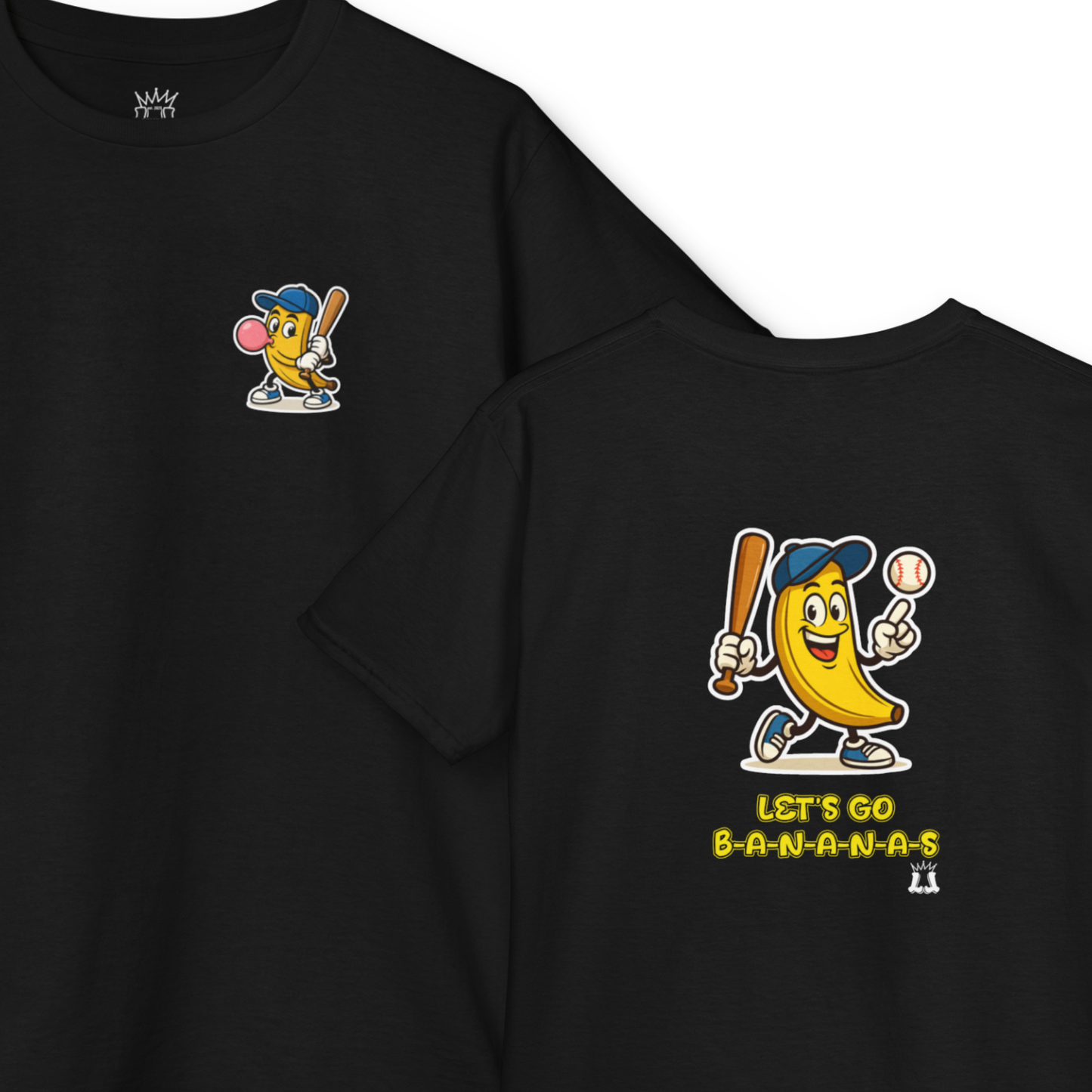 Youth Gildan Unisex Baseball Goes Bananas T-Shirt: Funny Graphic Tee