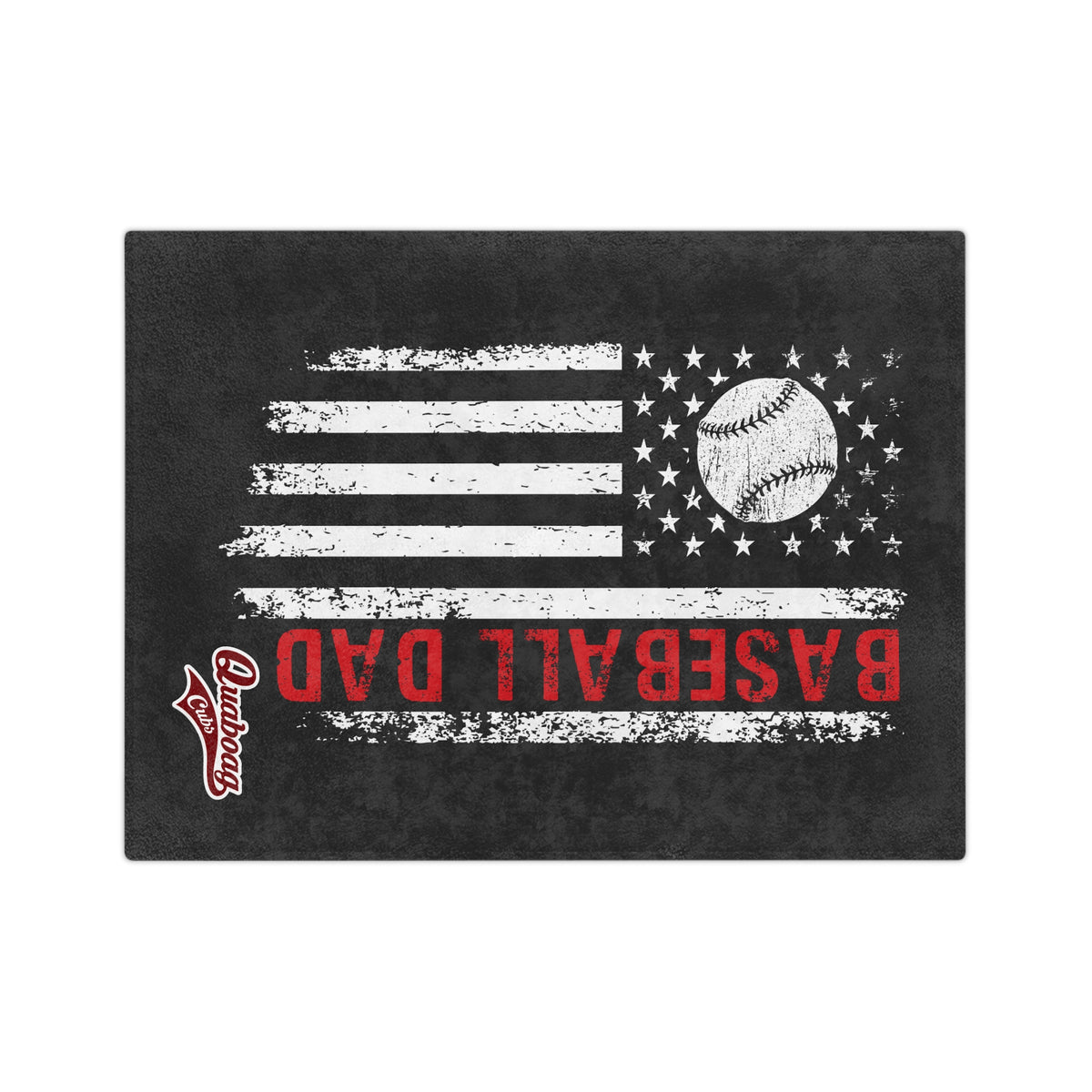 Quaboag Baseball Dad Flag Minky Plush Blanket