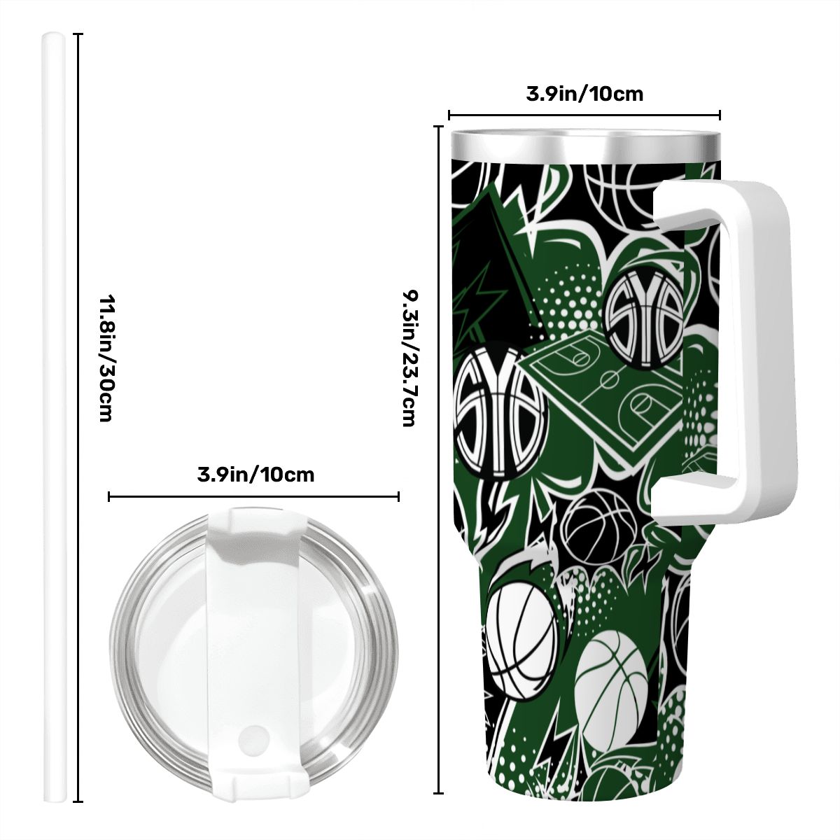 40oz SYB Travel Coffee Mug with Handle and Straw