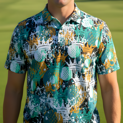 Men's UV Protection Polo Shirt, Graffiti Crown Drip