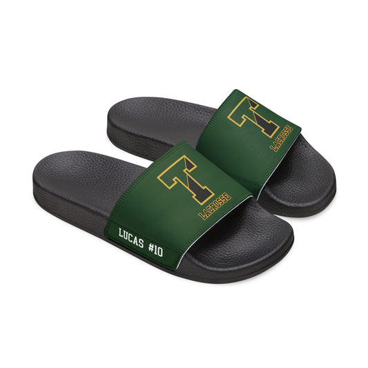 Youth TRYLAX Deco Brand Removable Strap Slides (Green, Personalized)