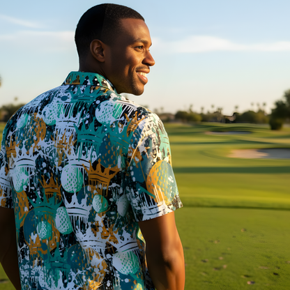 Men's UV Protection Polo Shirt, Graffiti Crown Drip