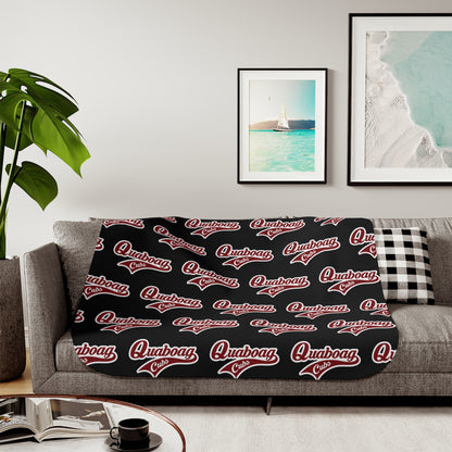 Quaboag Baseball Sherpa Blanket - Black