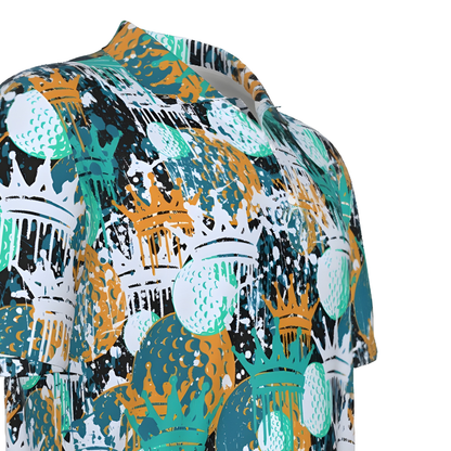 Men's UV Protection Polo Shirt, Graffiti Crown Drip
