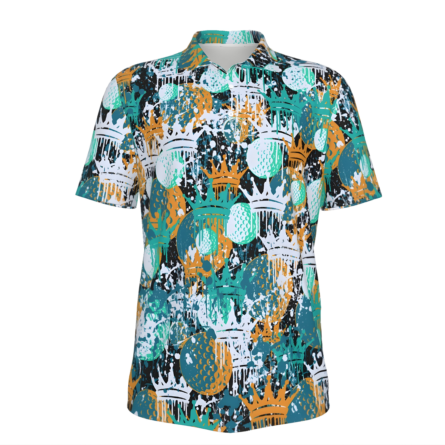Men's UV Protection Polo Shirt, Graffiti Crown Drip