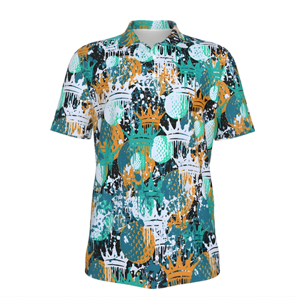 Men's UV Protection Polo Shirt, Graffiti Crown Drip